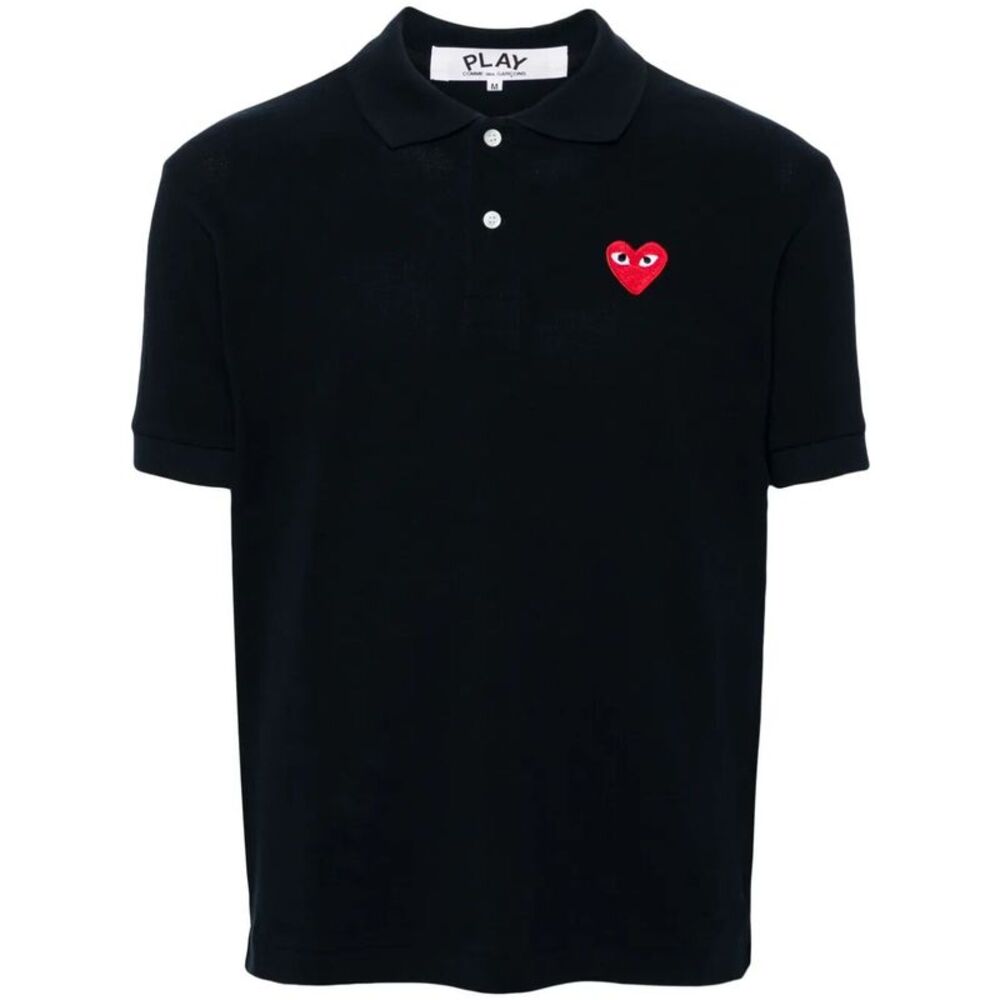Comme Des Garçons Play Men Red Heart Cotton Polo Shirt